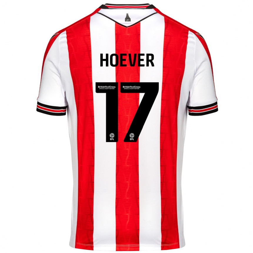 Hombre Fútbol Camiseta Ki-Jana Hoever #17 Rojo Blanco 1ª Equipación 2024/25 Perú