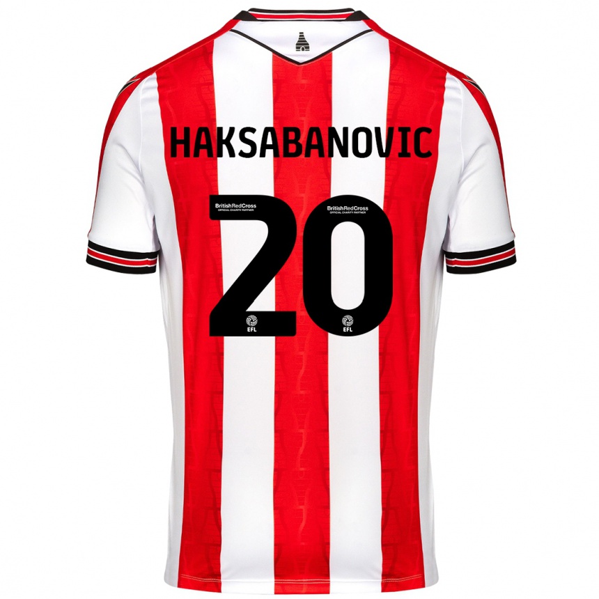 Hombre Fútbol Camiseta Sead Hakšabanović #20 Rojo Blanco 1ª Equipación 2024/25 Perú