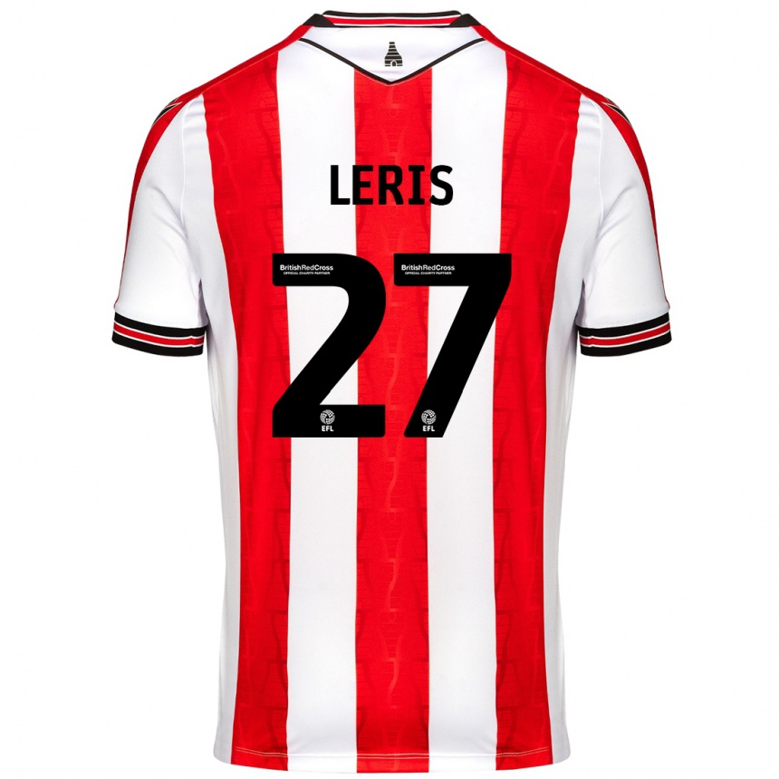 Hombre Fútbol Camiseta Mehdi Léris #27 Rojo Blanco 1ª Equipación 2024/25 Perú