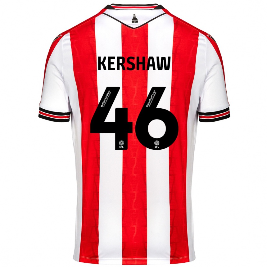 Hombre Fútbol Camiseta Ben Kershaw #46 Rojo Blanco 1ª Equipación 2024/25 Perú