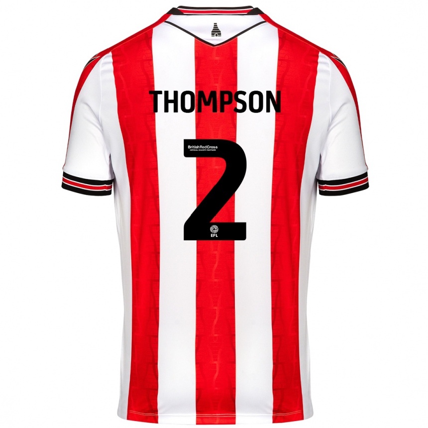 Hombre Fútbol Camiseta Sophie Thompson #2 Rojo Blanco 1ª Equipación 2024/25 Perú