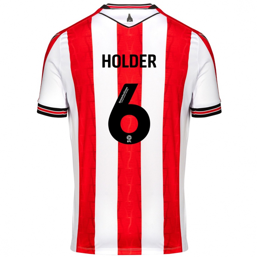 Hombre Fútbol Camiseta Molly Holder #6 Rojo Blanco 1ª Equipación 2024/25 Perú