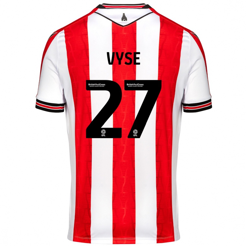 Hombre Fútbol Camiseta Ryah Vyse #27 Rojo Blanco 1ª Equipación 2024/25 Perú