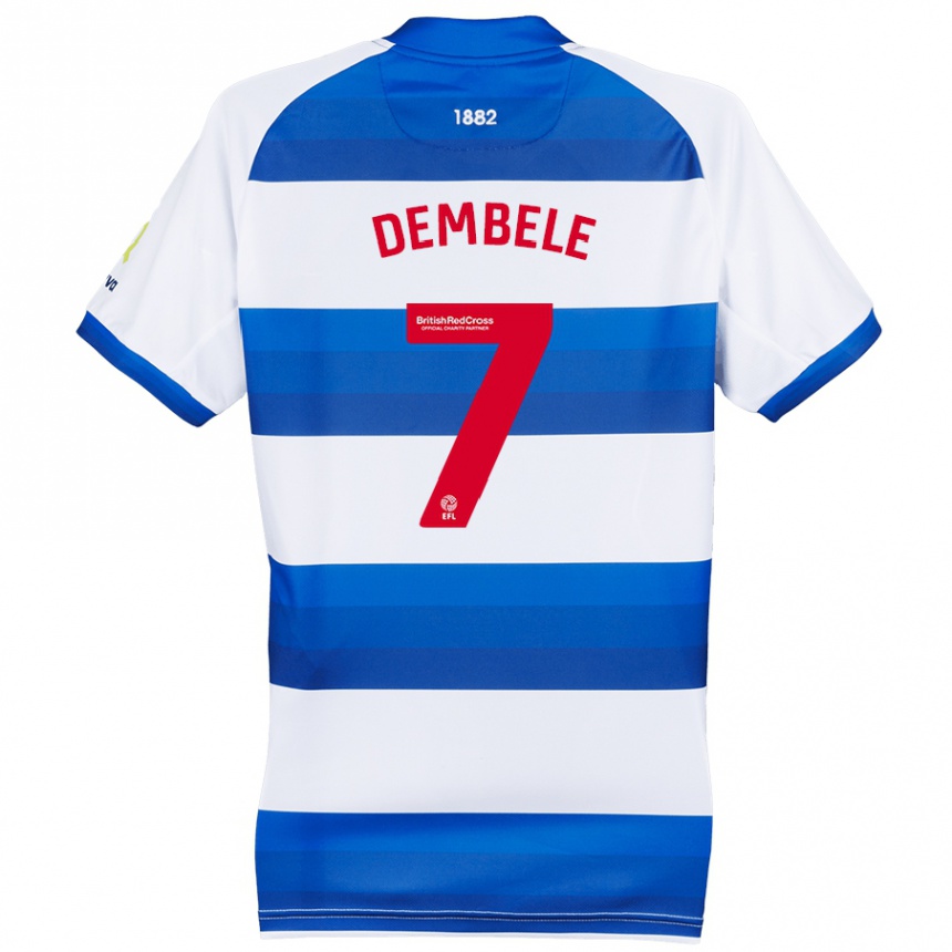 Hombre Fútbol Camiseta Karamoko Dembélé #7 Blanco Azul 1ª Equipación 2024/25 Perú