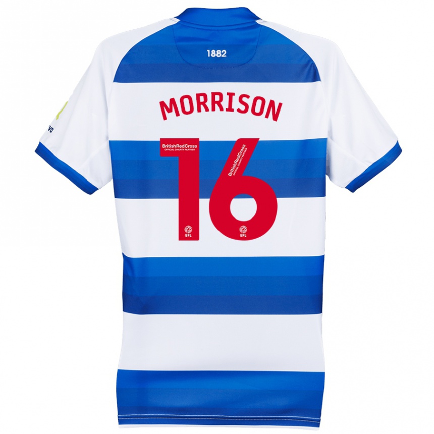 Hombre Fútbol Camiseta Liam Morrison #16 Blanco Azul 1ª Equipación 2024/25 Perú