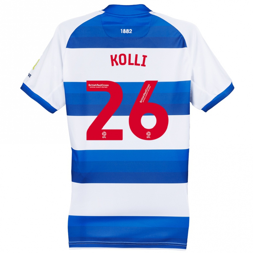 Hombre Fútbol Camiseta Rayan Kolli #26 Blanco Azul 1ª Equipación 2024/25 Perú