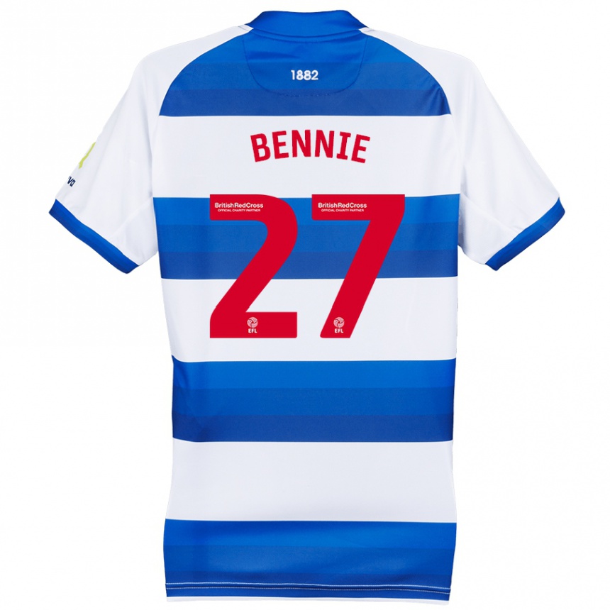 Hombre Fútbol Camiseta Daniel Bennie #27 Blanco Azul 1ª Equipación 2024/25 Perú