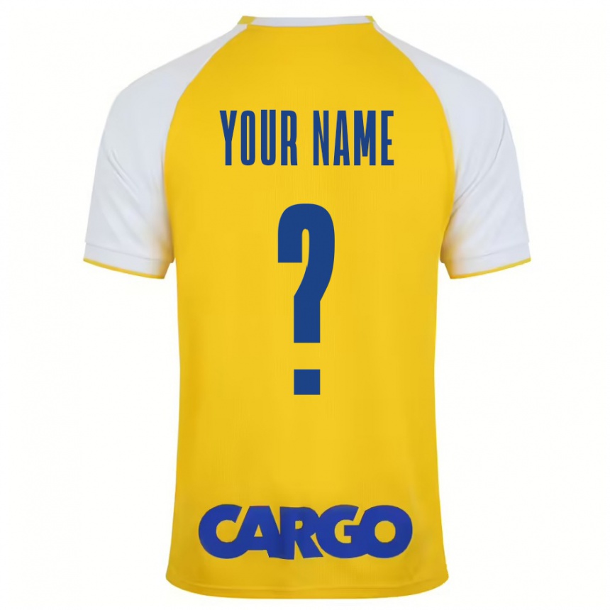 Hombre Fútbol Camiseta Su Nombre #0 Amarillo Blanco 1ª Equipación 2024/25 Perú