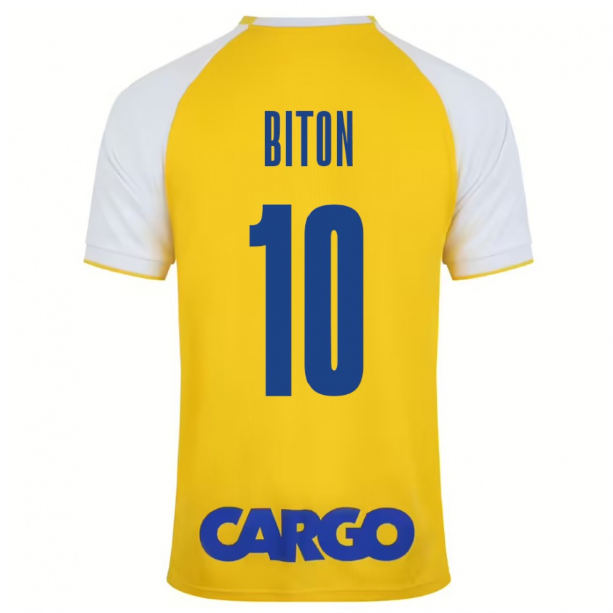 Hombre Fútbol Camiseta Dan Biton #10 Amarillo Blanco 1ª Equipación 2024/25 Perú