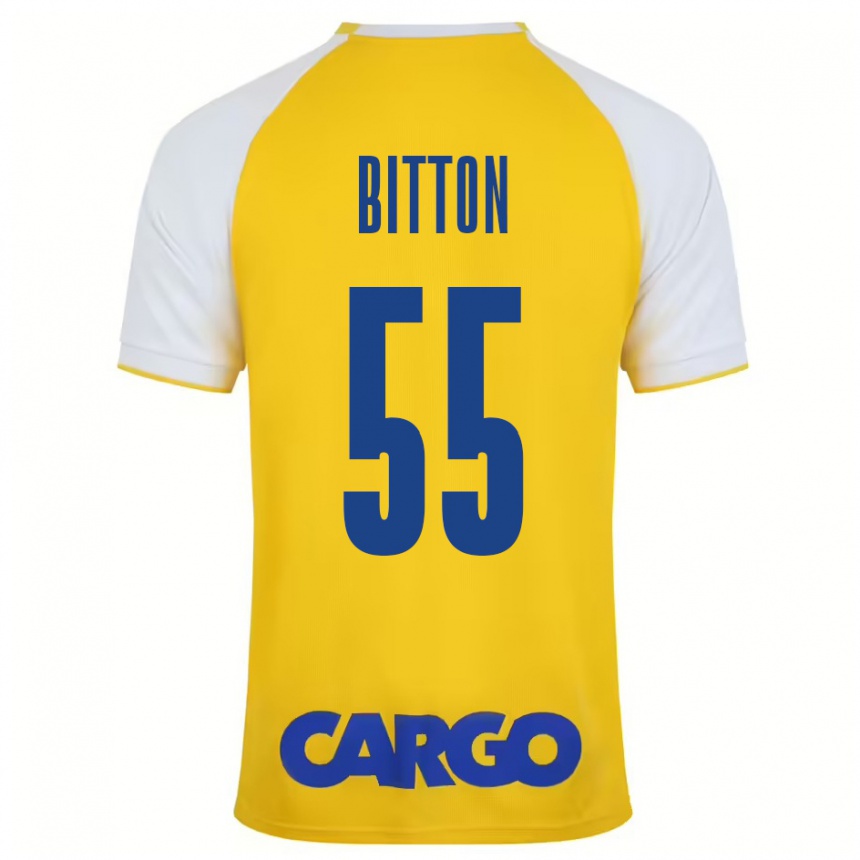 Hombre Fútbol Camiseta Nir Bitton #55 Amarillo Blanco 1ª Equipación 2024/25 Perú