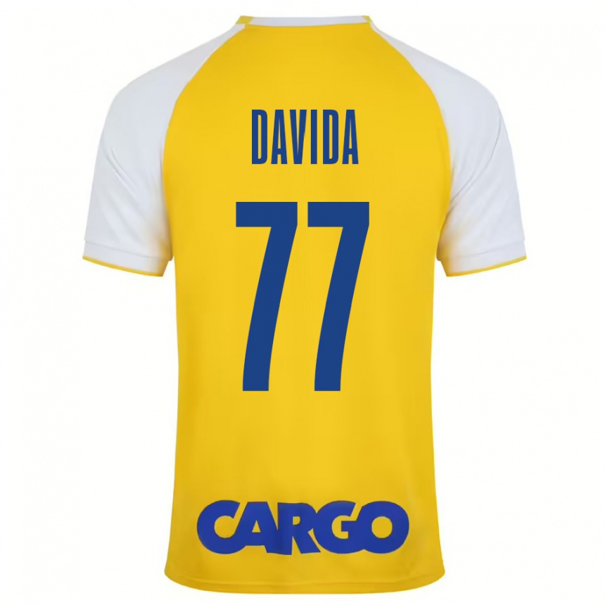 Hombre Fútbol Camiseta Osher Davida #77 Amarillo Blanco 1ª Equipación 2024/25 Perú