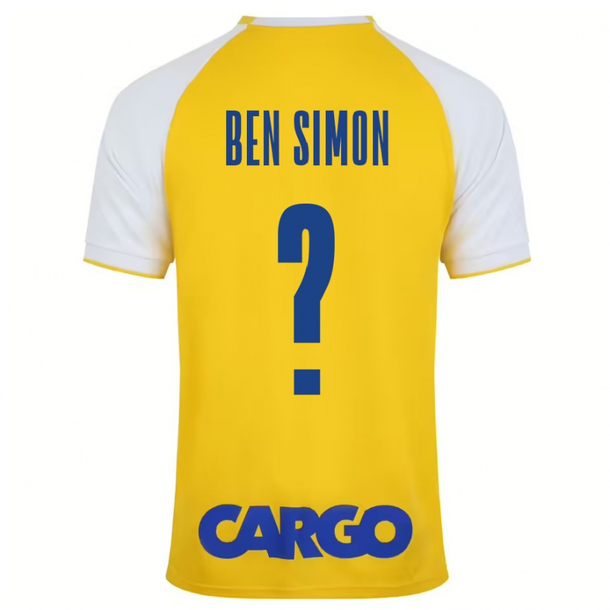 Hombre Fútbol Camiseta Ilay Ben Simon #0 Amarillo Blanco 1ª Equipación 2024/25 Perú