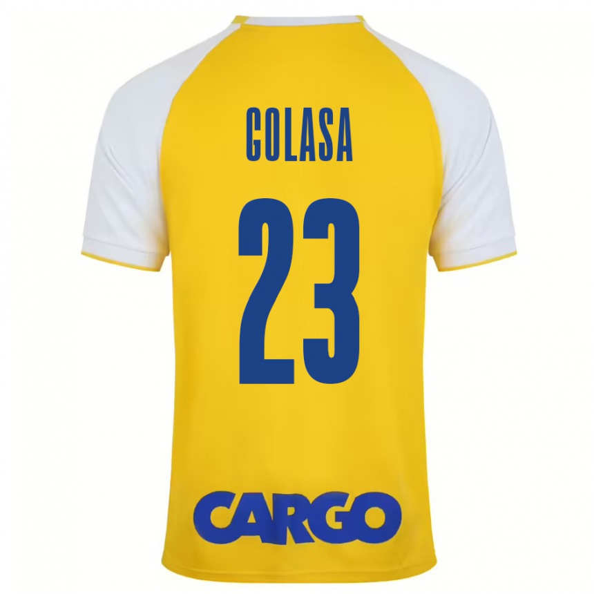 Hombre Fútbol Camiseta Eyal Golasa #23 Amarillo Blanco 1ª Equipación 2024/25 Perú