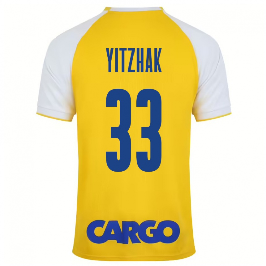 Hombre Fútbol Camiseta Or Yitzhak #33 Amarillo Blanco 1ª Equipación 2024/25 Perú