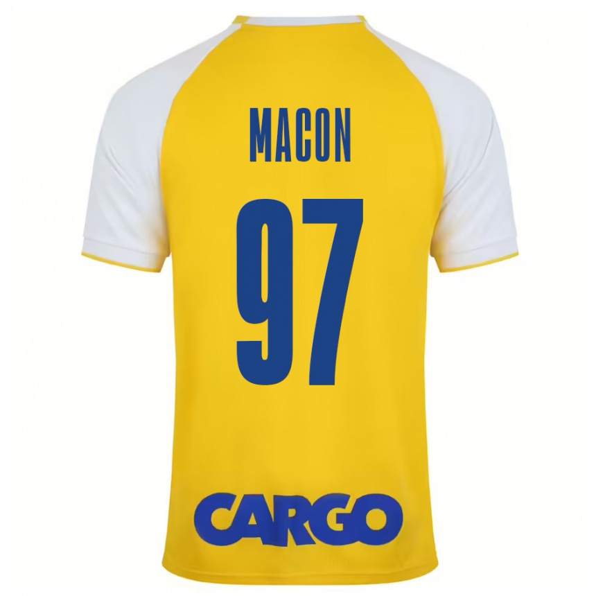 Hombre Fútbol Camiseta Yvann Maçon #97 Amarillo Blanco 1ª Equipación 2024/25 Perú