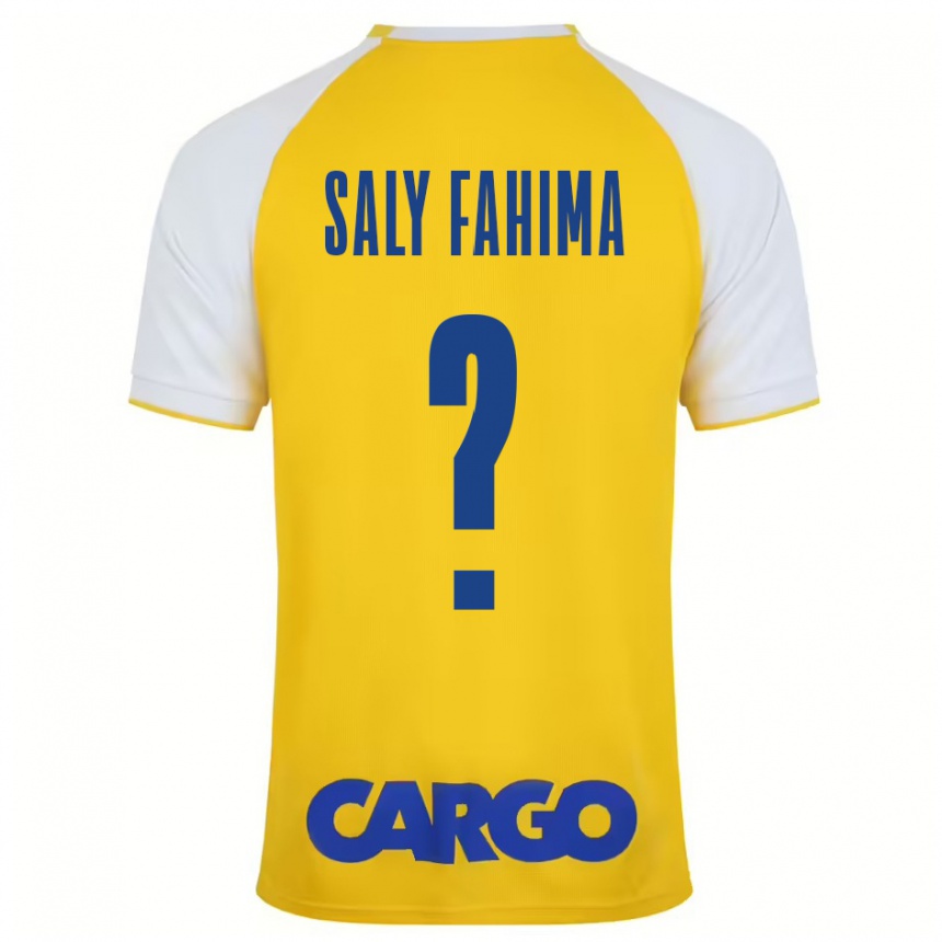 Hombre Fútbol Camiseta Israel Saly Fahima #0 Amarillo Blanco 1ª Equipación 2024/25 Perú