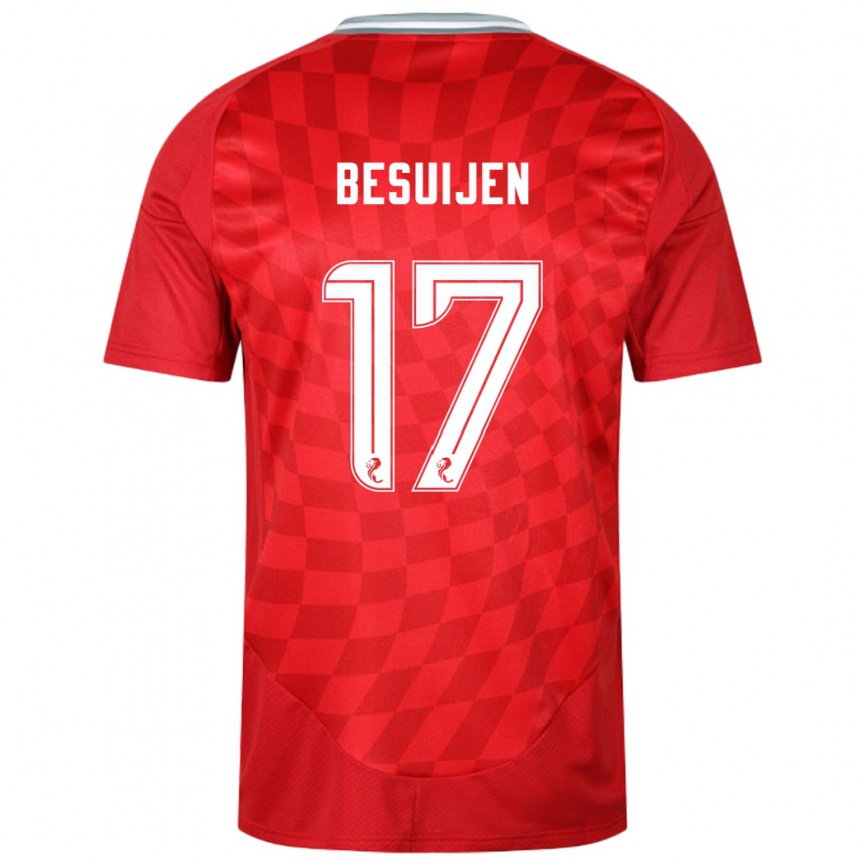 Hombre Fútbol Camiseta Vicente Besuijen #17 Rojo 1ª Equipación 2024/25 Perú