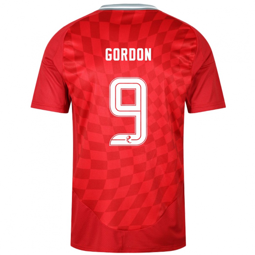 Hombre Fútbol Camiseta Lauren Gordon #9 Rojo 1ª Equipación 2024/25 Perú