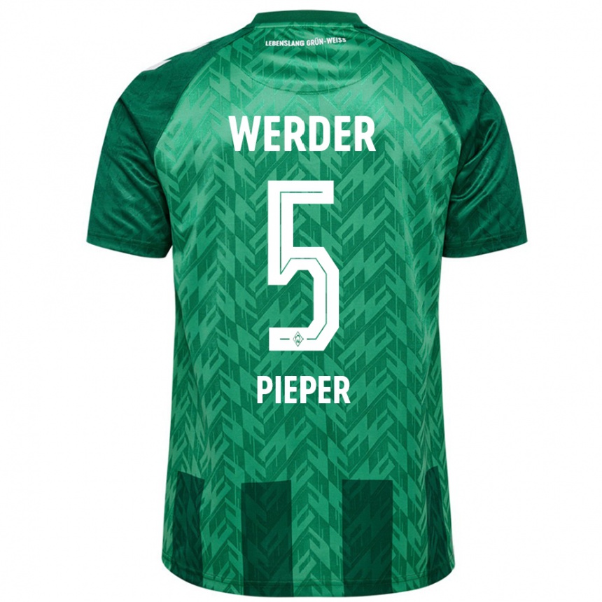 Hombre Fútbol Camiseta Amos Pieper #5 Verde 1ª Equipación 2024/25 Perú