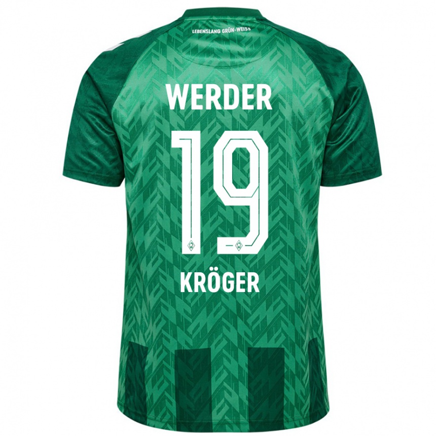 Hombre Fútbol Camiseta Moritz Kröger #19 Verde 1ª Equipación 2024/25 Perú