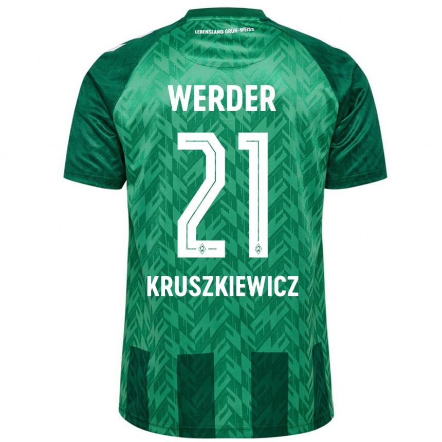 Hombre Fútbol Camiseta Jakub Kruszkiewicz #21 Verde 1ª Equipación 2024/25 Perú