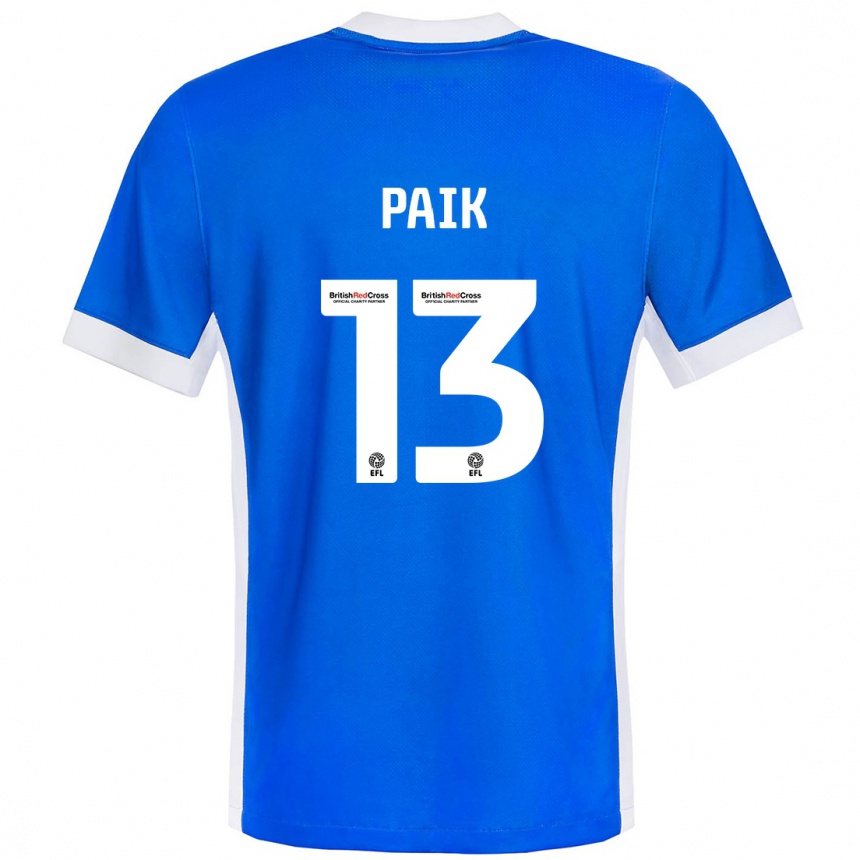 Hombre Fútbol Camiseta Seung-Ho Paik #13 Azul Blanco 1ª Equipación 2024/25 Perú