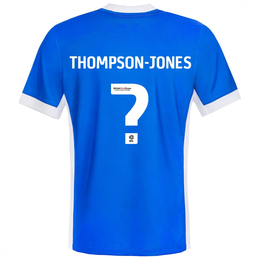 Hombre Fútbol Camiseta Riquelme Thompson-Jones #0 Azul Blanco 1ª Equipación 2024/25 Perú