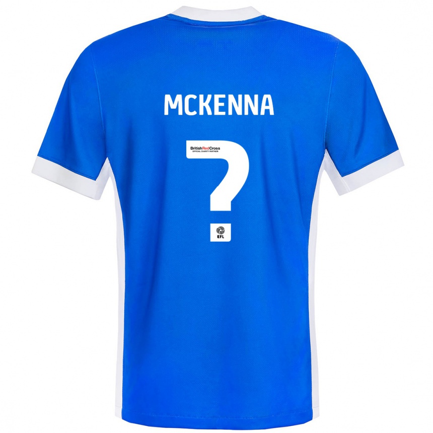 Hombre Fútbol Camiseta Rebecca Mckenna #0 Azul Blanco 1ª Equipación 2024/25 Perú