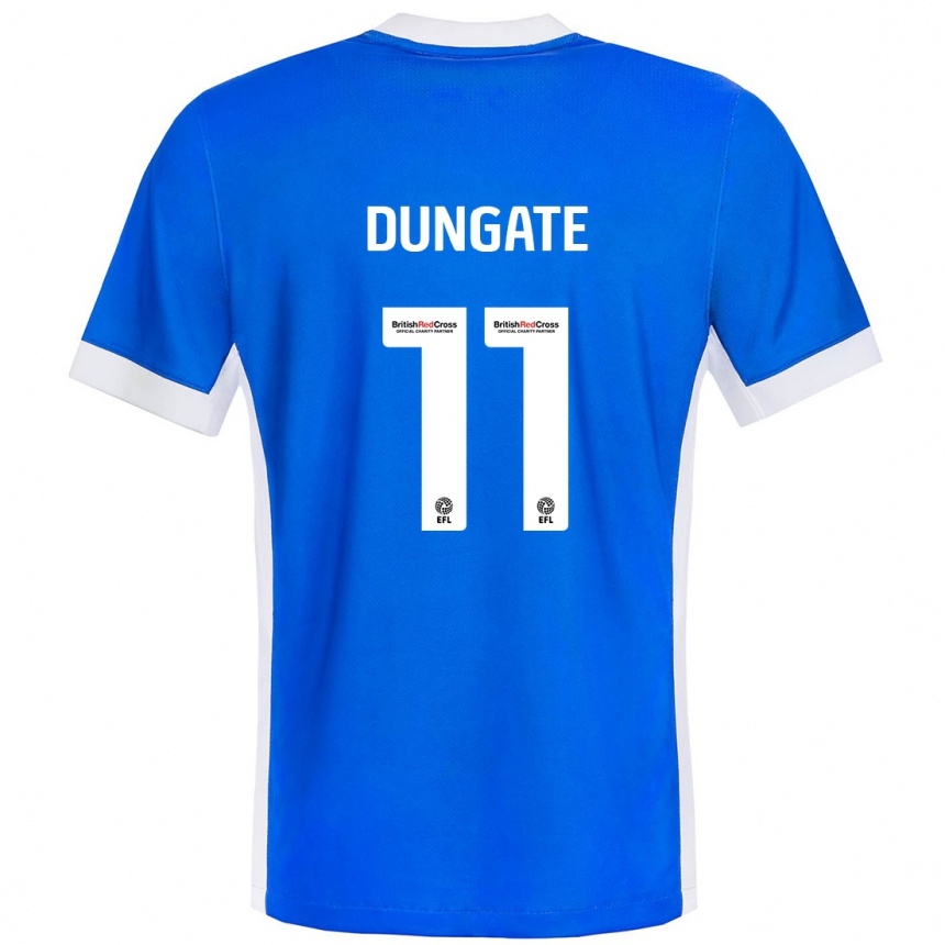 Hombre Fútbol Camiseta Katie Dungate #11 Azul Blanco 1ª Equipación 2024/25 Perú