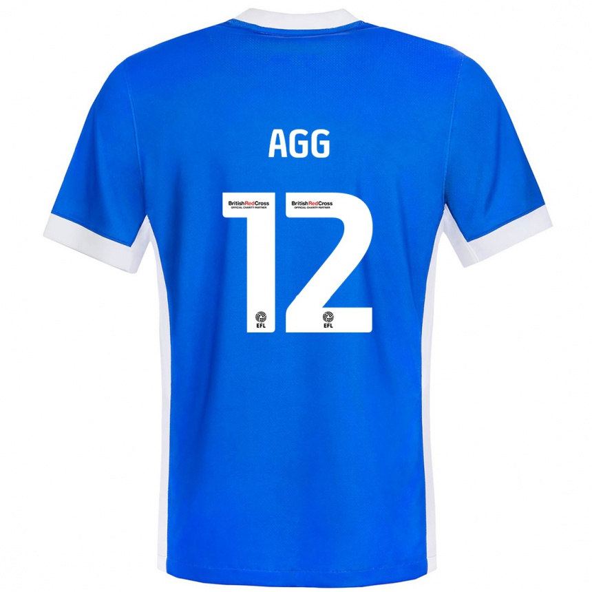 Hombre Fútbol Camiseta Lily Agg #12 Azul Blanco 1ª Equipación 2024/25 Perú