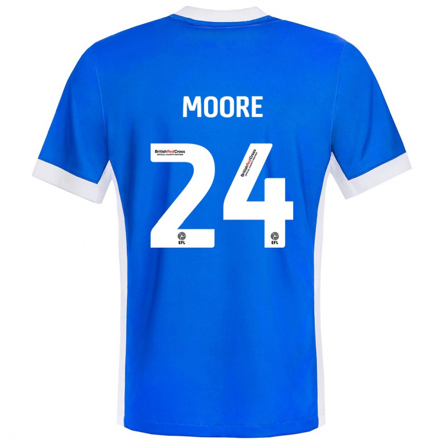 Hombre Fútbol Camiseta Jade Ellis Moore #24 Azul Blanco 1ª Equipación 2024/25 Perú