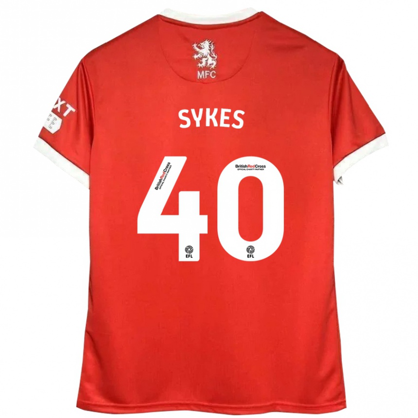 Hombre Fútbol Camiseta Cain Sykes #40 Rojo Blanco 1ª Equipación 2024/25 Perú