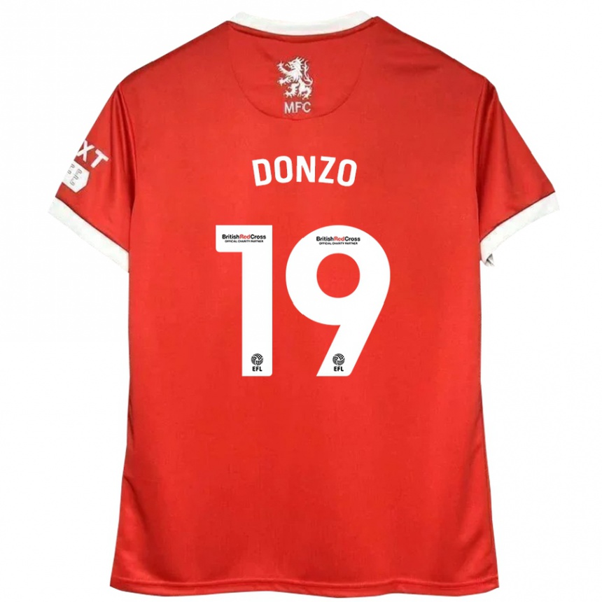 Hombre Fútbol Camiseta Jolie Donzo #19 Rojo Blanco 1ª Equipación 2024/25 Perú