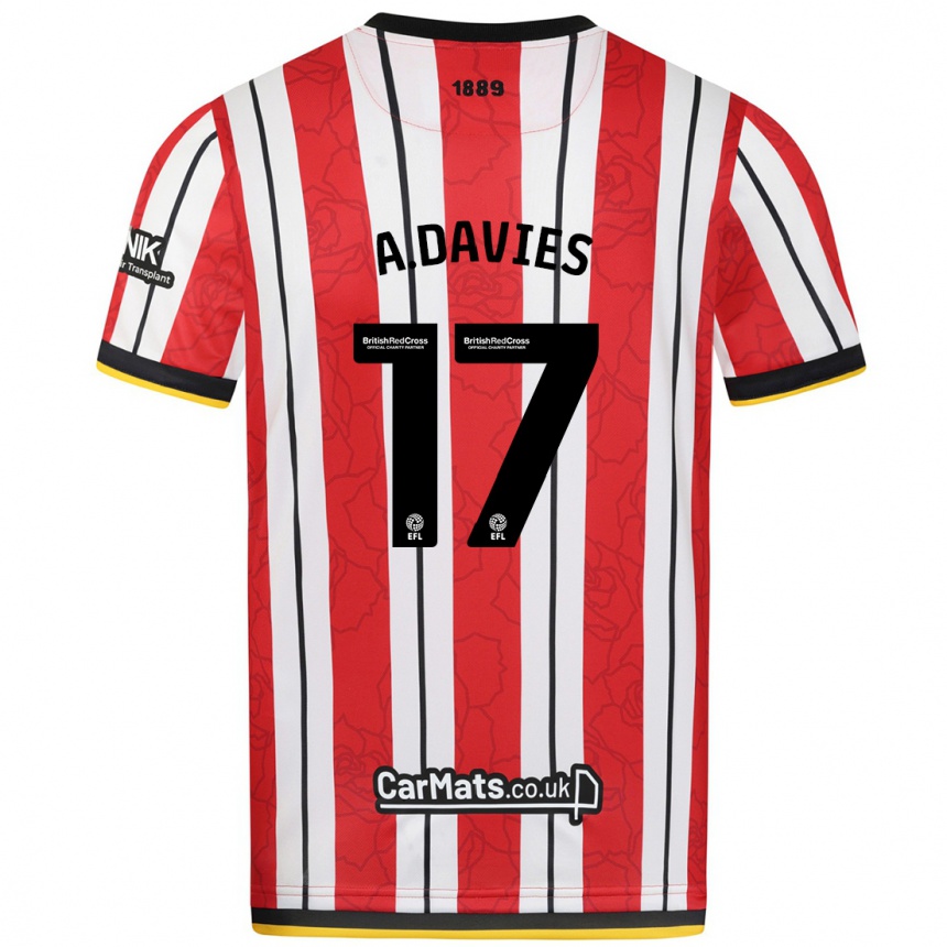 Hombre Fútbol Camiseta Adam Davies #17 Rojo Blanco Rayas 1ª Equipación 2024/25 Perú