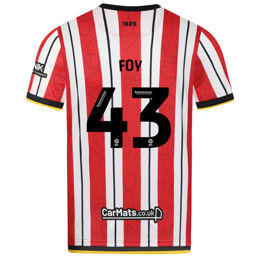 Hombre Fútbol Camiseta Gus Foy #43 Rojo Blanco Rayas 1ª Equipación 2024/25 Perú