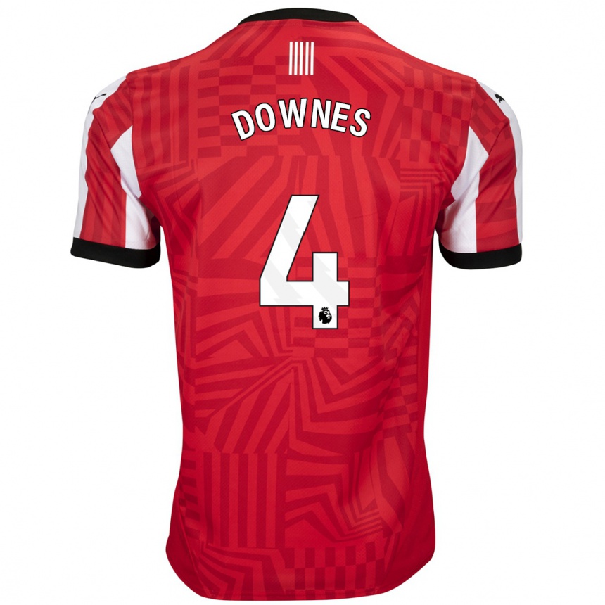 Hombre Fútbol Camiseta Flynn Downes #4 Rojo Blanco 1ª Equipación 2024/25 Perú