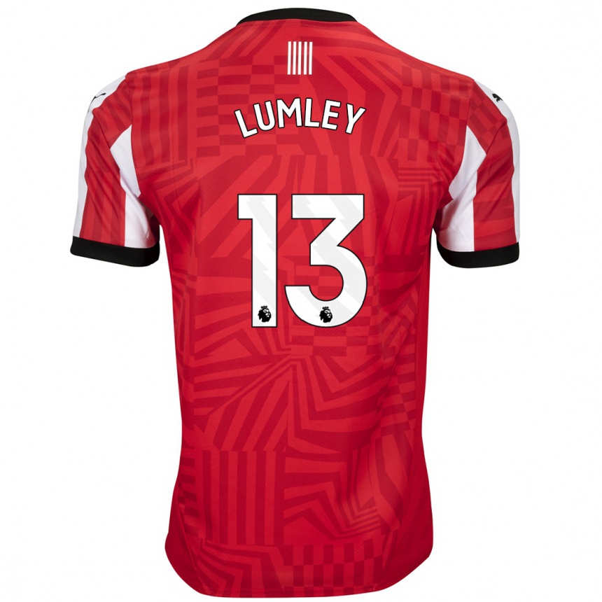 Hombre Fútbol Camiseta Joe Lumley #13 Rojo Blanco 1ª Equipación 2024/25 Perú