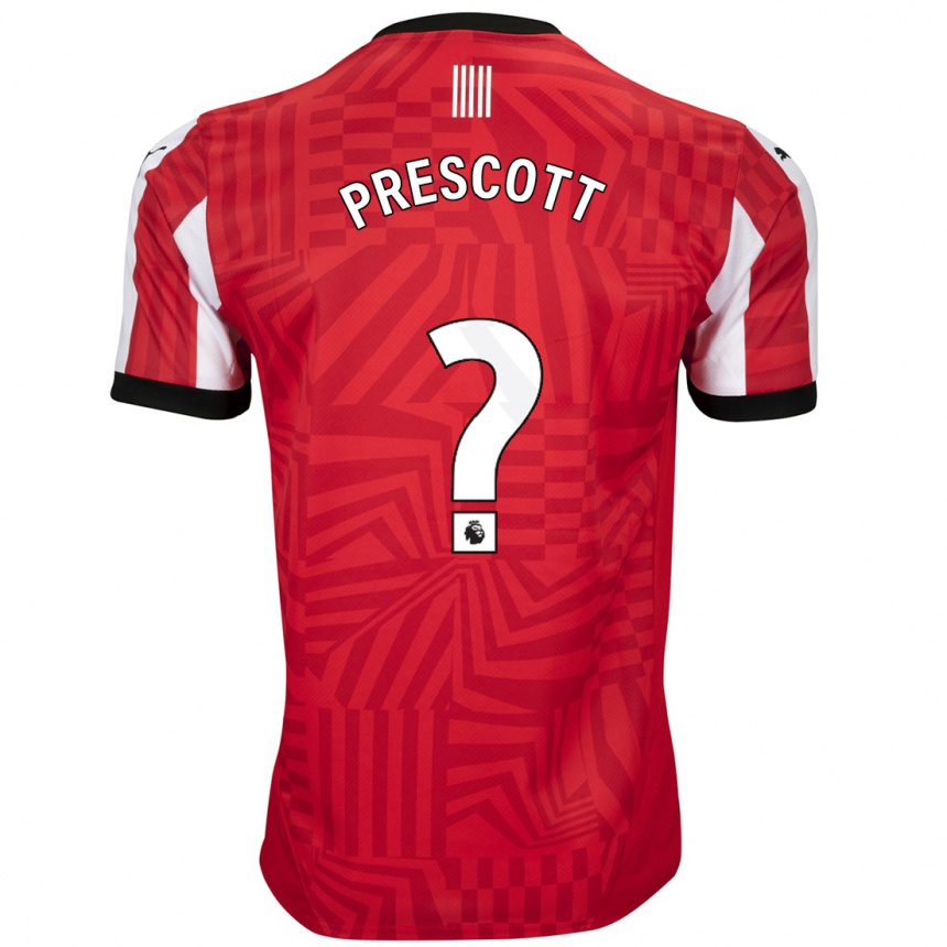 Hombre Fútbol Camiseta Alfie Prescott #0 Rojo Blanco 1ª Equipación 2024/25 Perú