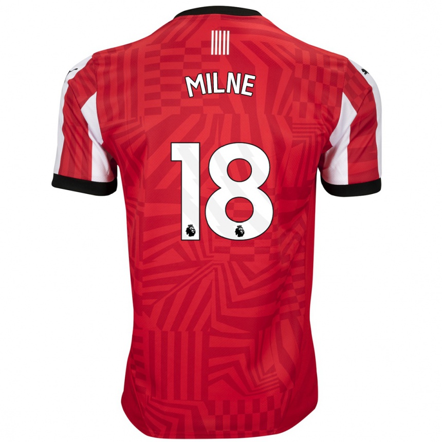 Hombre Fútbol Camiseta Isabel Milne #18 Rojo Blanco 1ª Equipación 2024/25 Perú