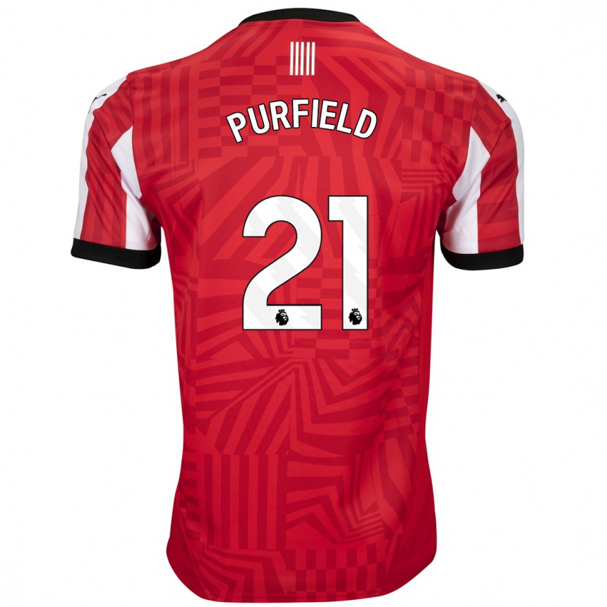 Hombre Fútbol Camiseta Jemma Purfield #21 Rojo Blanco 1ª Equipación 2024/25 Perú