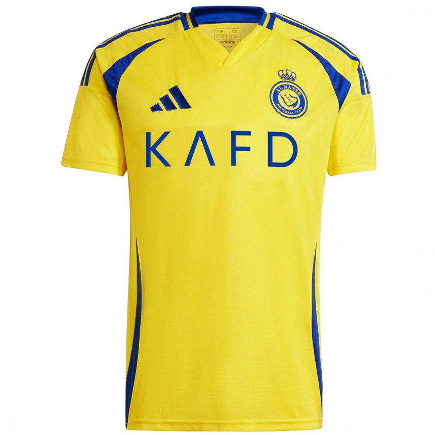 Hombre Fútbol Camiseta Mohammed Al-Fatil #4 Amarillo Azul 1ª Equipación 2024/25 Perú