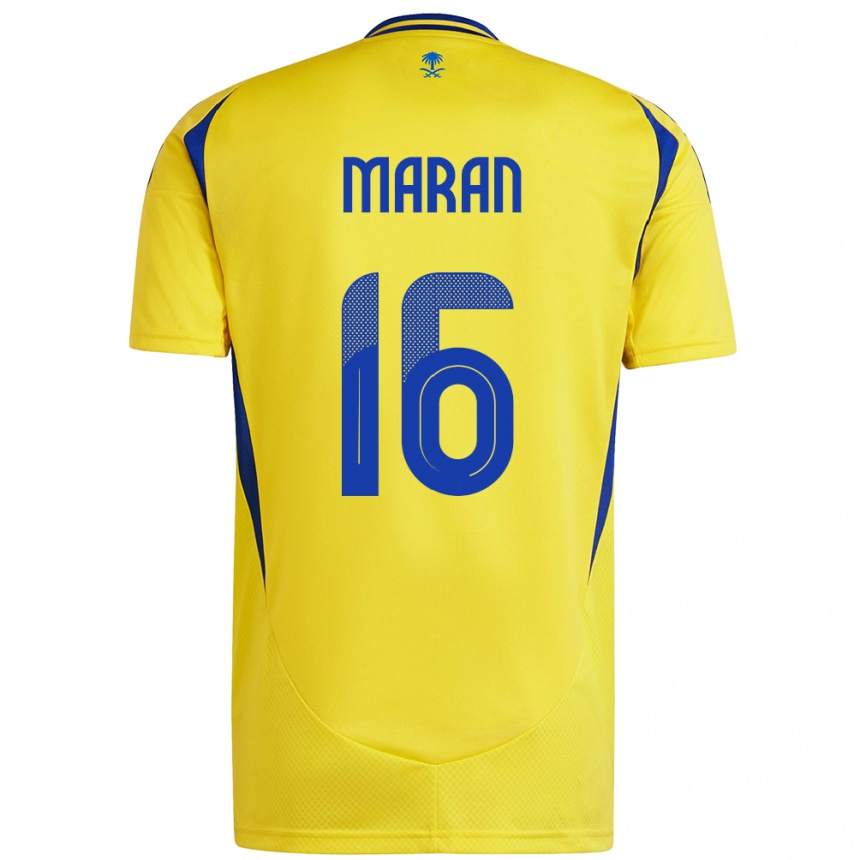 Hombre Fútbol Camiseta Mohammed Maran #16 Amarillo Azul 1ª Equipación 2024/25 Perú