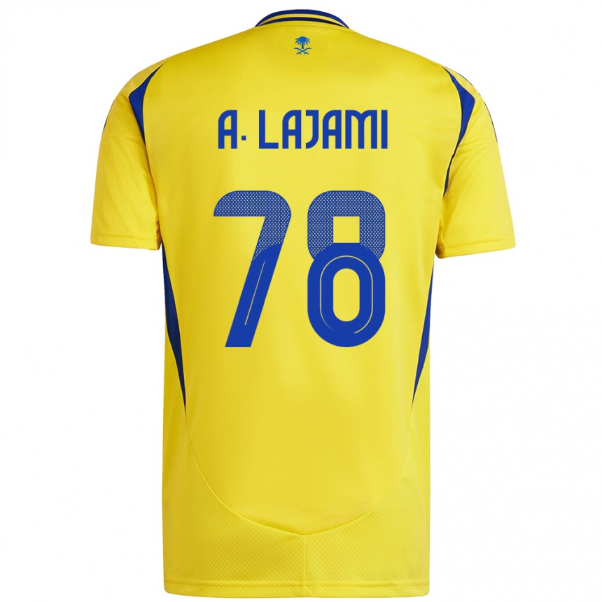 Hombre Fútbol Camiseta Ali Lajami #78 Amarillo Azul 1ª Equipación 2024/25 Perú