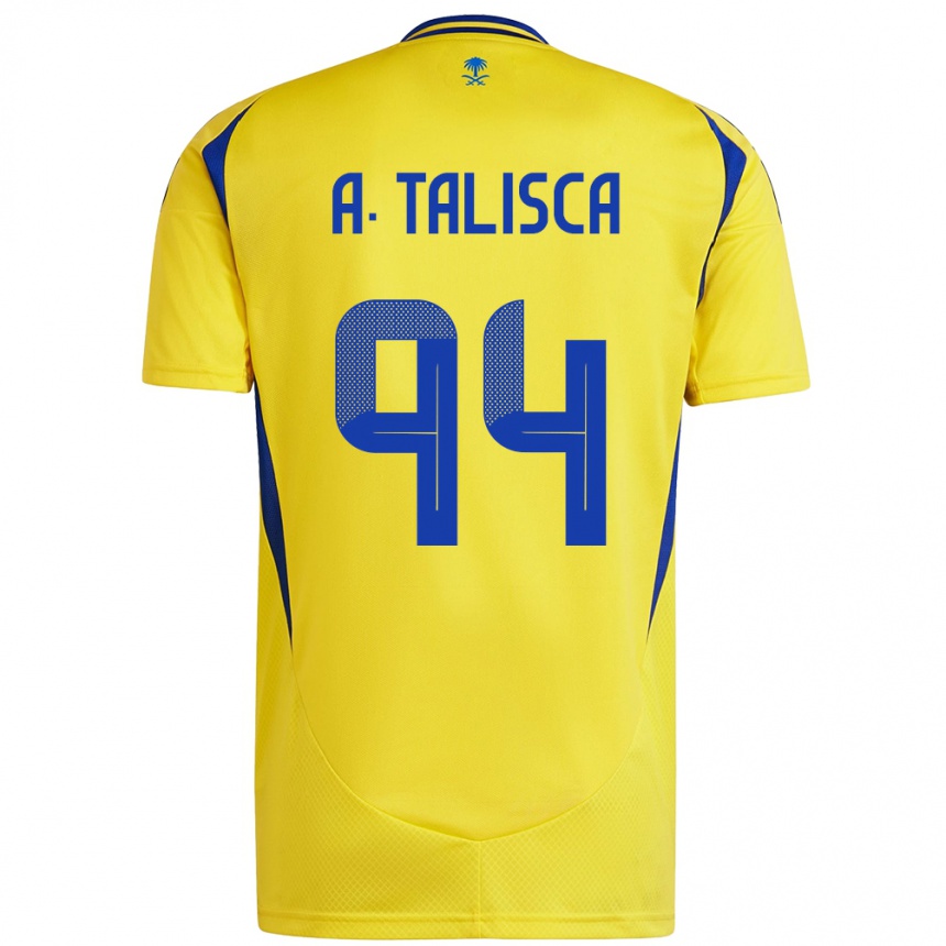 Hombre Fútbol Camiseta Talisca #94 Amarillo Azul 1ª Equipación 2024/25 Perú