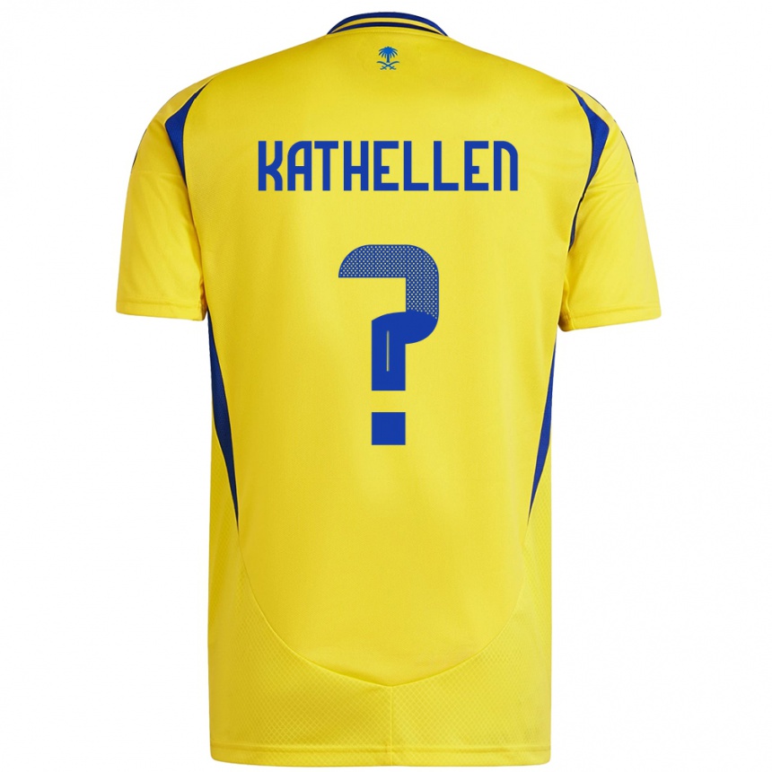 Hombre Fútbol Camiseta Kathellen #0 Amarillo Azul 1ª Equipación 2024/25 Perú