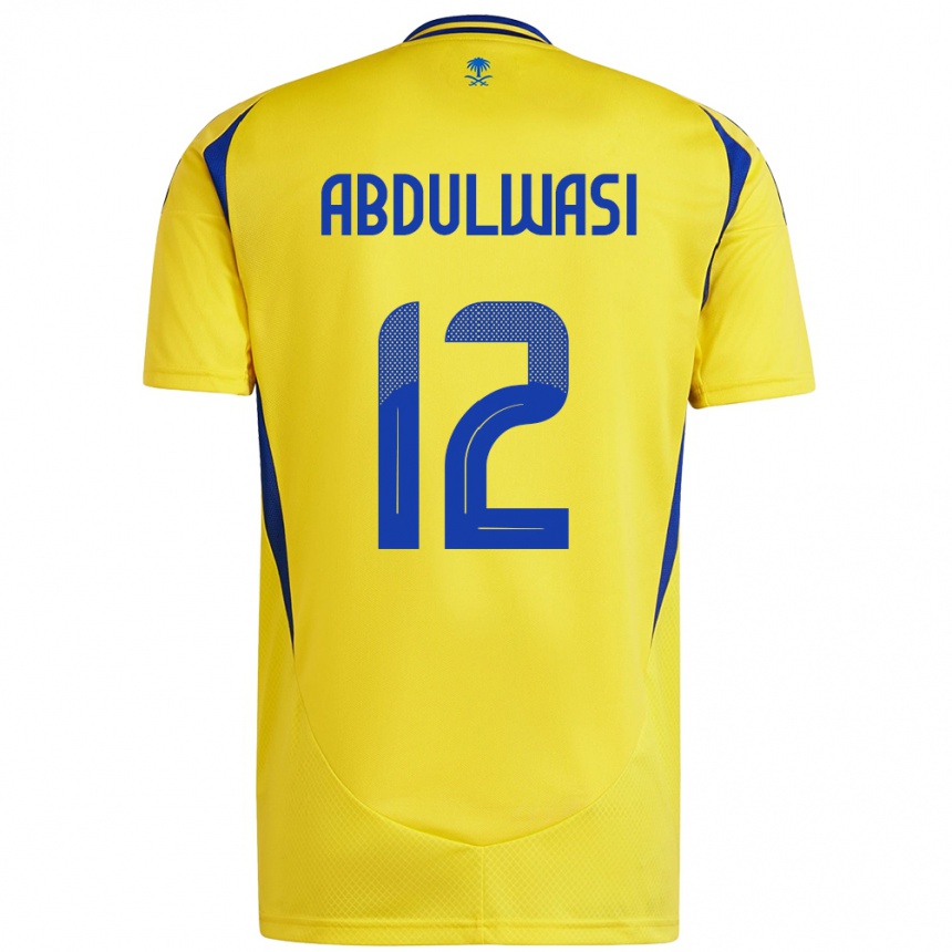 Hombre Fútbol Camiseta Dalal Abdulwasi #12 Amarillo Azul 1ª Equipación 2024/25 Perú