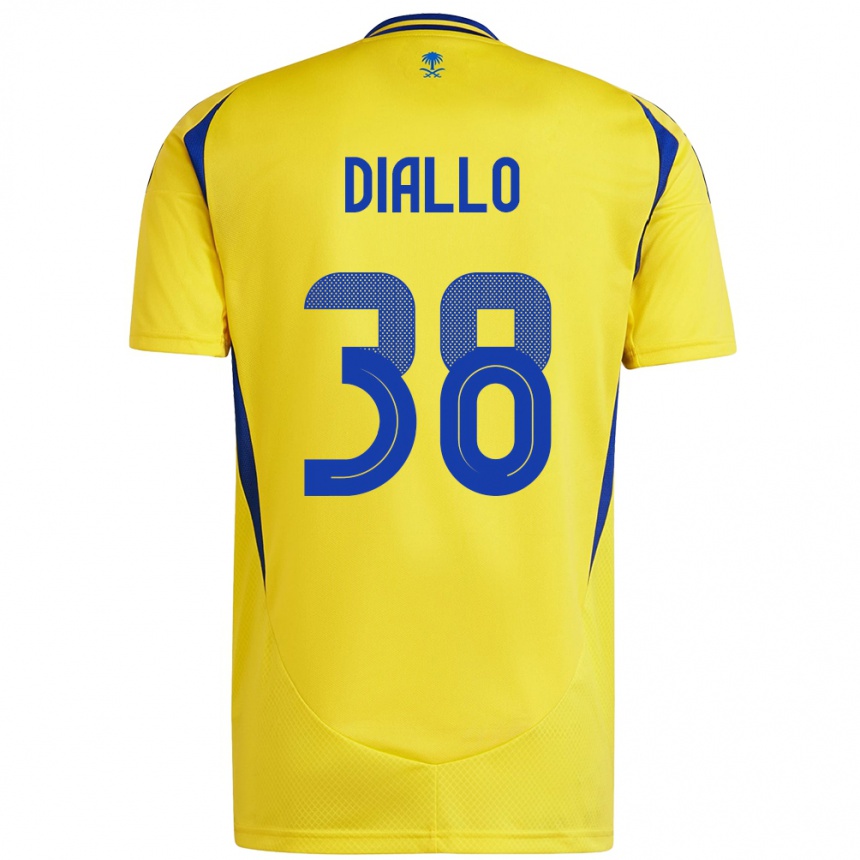 Hombre Fútbol Camiseta Aminata Diallo #38 Amarillo Azul 1ª Equipación 2024/25 Perú