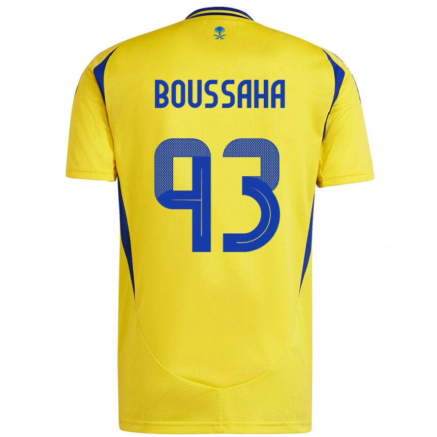 Hombre Fútbol Camiseta Lina Boussaha #93 Amarillo Azul 1ª Equipación 2024/25 Perú