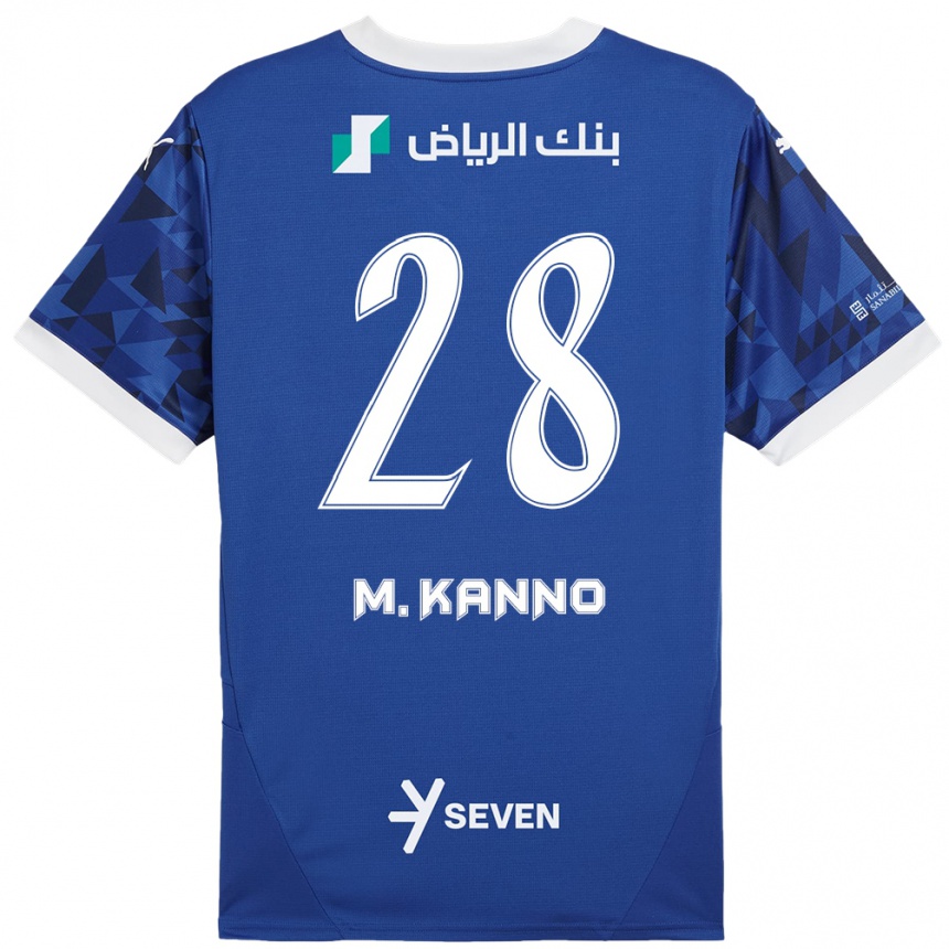 Hombre Fútbol Camiseta Mohamed Kanno #28 Azul Oscuro Blanco 1ª Equipación 2024/25 Perú