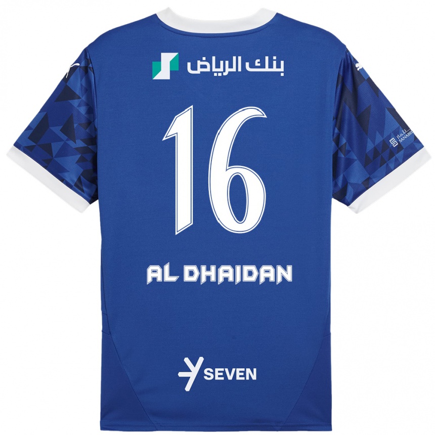 Hombre Fútbol Camiseta Nadia Al-Dhaidan #16 Azul Oscuro Blanco 1ª Equipación 2024/25 Perú